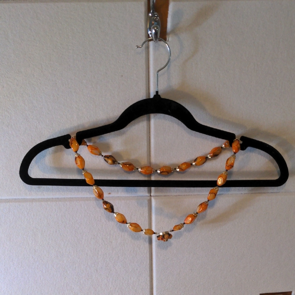 Funky Vintage Orange Beaded Necklace